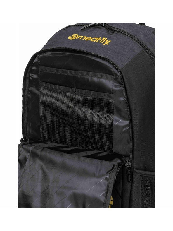 Meatfly Meatfly nahrbtnik Basejumper Black / Charcoal Heather 22 L + BREZPLAČNA PERESNICA | Črna | Volumen 22 L