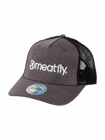 Meatfly Meatfly kšiltovka Horton Trucker Grey / White Logo | Črna | Velikost