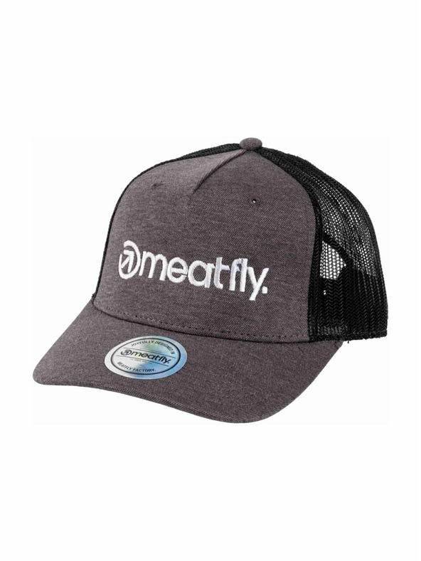 Meatfly Meatfly kšiltovka Horton Trucker Grey / White Logo | Črna | Velikost