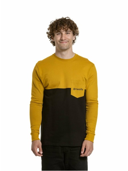 Meatfly Meatfly moška majica z dolgimi rokavi Harvey Mustard / Black