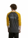 Meatfly Meatfly moška majica z dolgimi rokavi Kennedy Raglan Charcoal Heather / Mustard | Siva