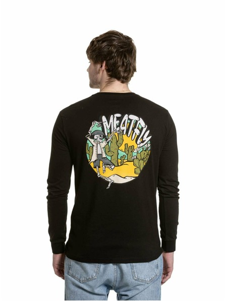 Meatfly Meatfly moška majica z dolgimi rokavi Julien Black Skeleton