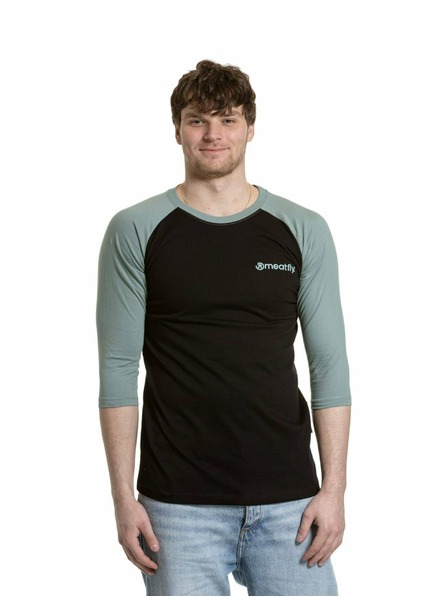 Meatfly Meatfly moška majica z dolgimi rokavi Reagan Raglan Dusty Mint / Black