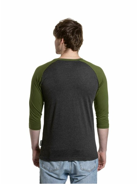 Meatfly Meatfly moška majica z dolgimi rokavi Reagan Raglan Olive / Charcoal Heather | Siva