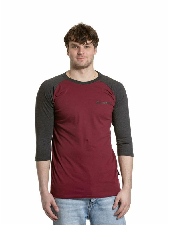 Meatfly Meatfly moška majica z dolgimi rokavi Reagan Raglan Dark Wine / Charcoal Heather | Siva
