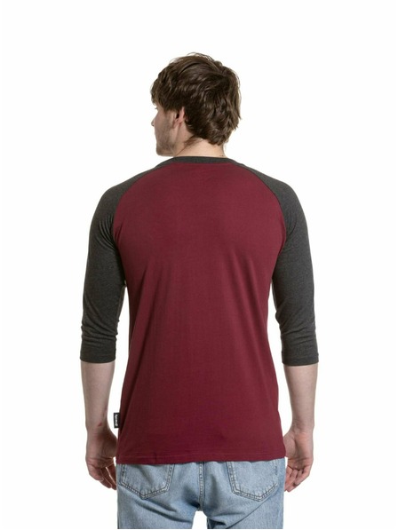 Meatfly Meatfly moška majica z dolgimi rokavi Reagan Raglan Dark Wine / Charcoal Heather | Siva
