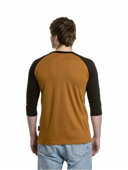 Meatfly Meatfly moška majica z dolgimi rokavi Reagan Raglan Gold Brown / Black