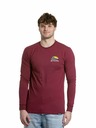 Meatfly Meatfly moška majica z dolgimi rokavi Julien Dark Wine Mountains | Rdeča