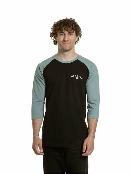 Meatfly Meatfly moška majica z dolgimi rokavi Kennedy Raglan Dusty Mint / Black