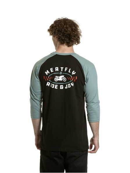 Meatfly Meatfly moška majica z dolgimi rokavi Kennedy Raglan Dusty Mint / Black