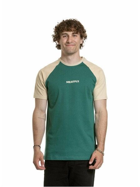 Meatfly Meatfly moška majica Ozzy Raglan Forest Green / Sand