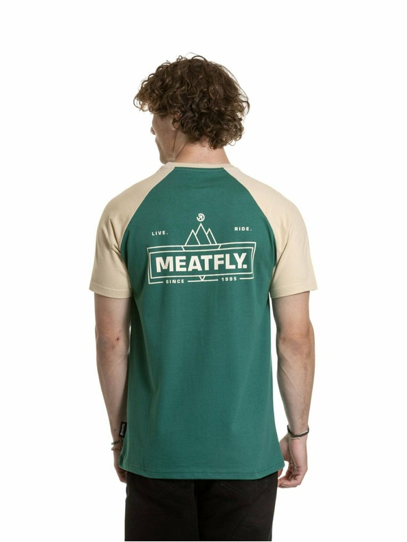 Meatfly Meatfly moška majica Ozzy Raglan Forest Green / Sand