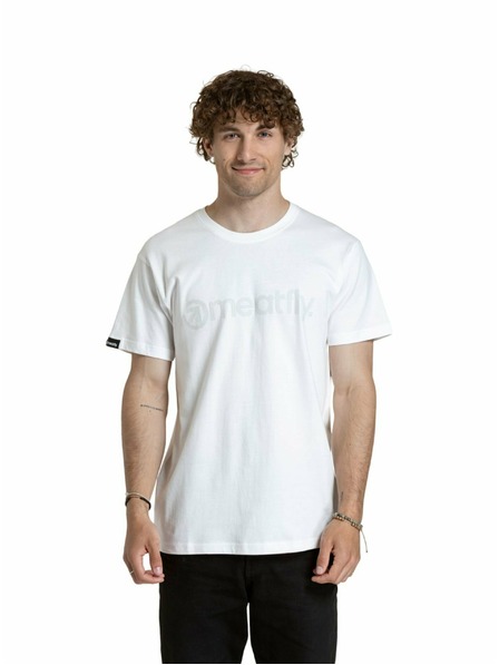 Meatfly Meatfly moška majica Prugasta Logo Bela | Bela