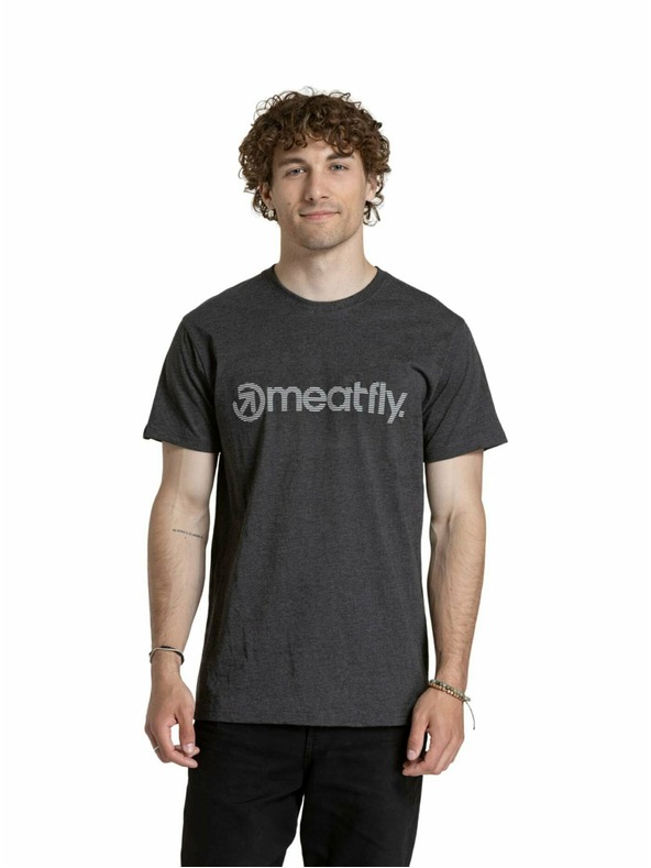 Meatfly Meatfly moška majica Prugasta Logo Mistično siva | Siva