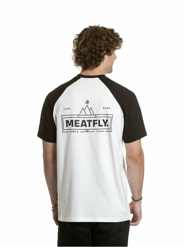 Meatfly Meatfly moška majica Ozzy Raglan Bela / Črna
