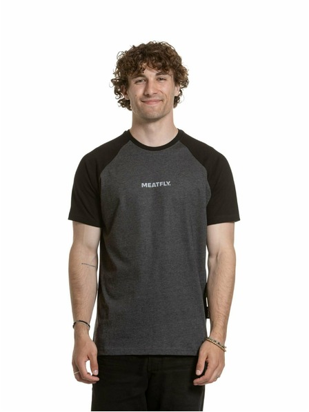 Meatfly Meatfly moška majica Ozzy Raglan Charcoal Heather / Črna