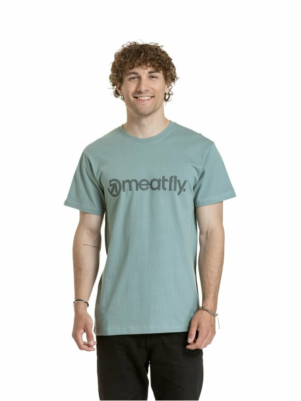 Meatfly Meatfly moška majica Striped Logo Dusty Mint