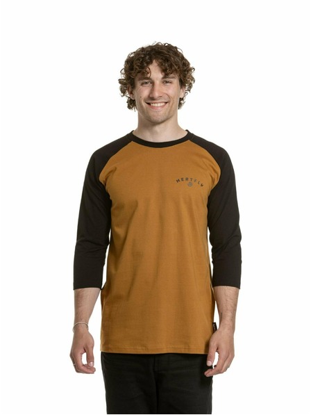 Meatfly Meatfly moška majica z dolgimi rokavi Kennedy Raglan Gold Brown / Black