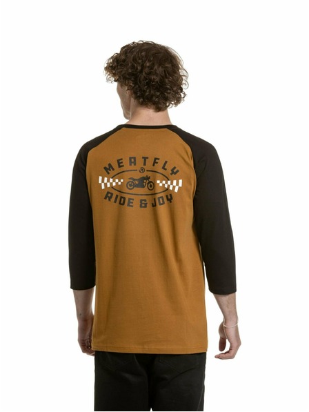 Meatfly Meatfly moška majica z dolgimi rokavi Kennedy Raglan Gold Brown / Black