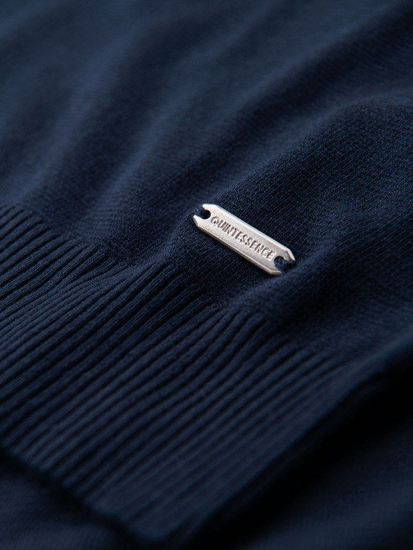 Ombre Clothing Moška polo majica brez gumbov - temno modra