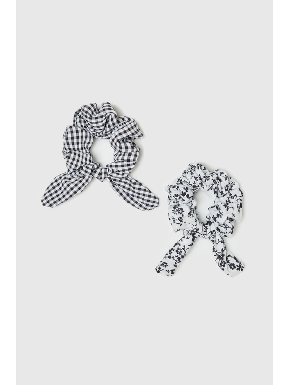 Moodo Črno-bela elastika za lase