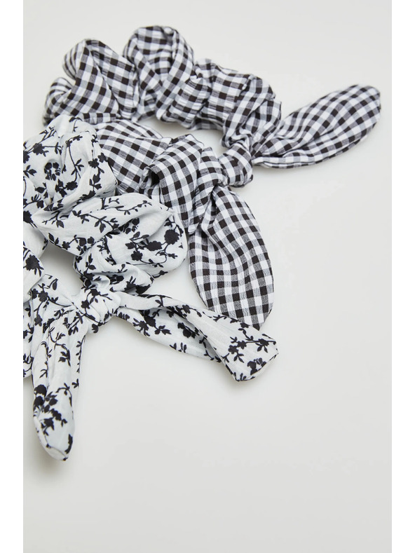 Moodo Črno-bela elastika za lase