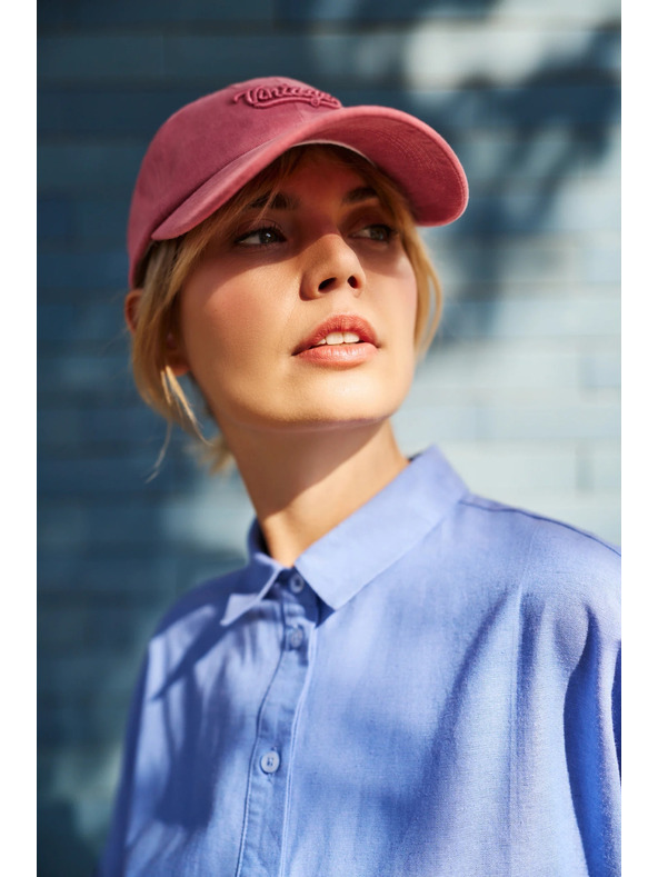 Moodo Roza bombažna kapa s šiltom