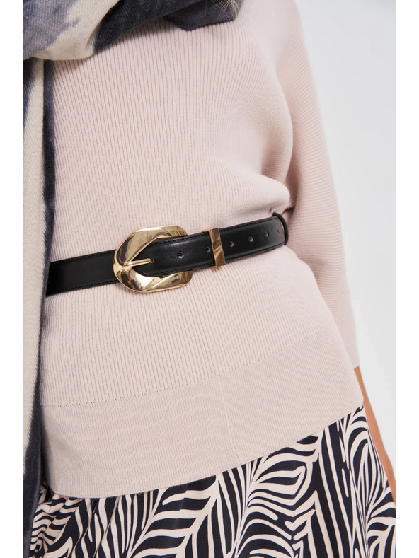 Moodo Črn pas z zlato sponko Moodo