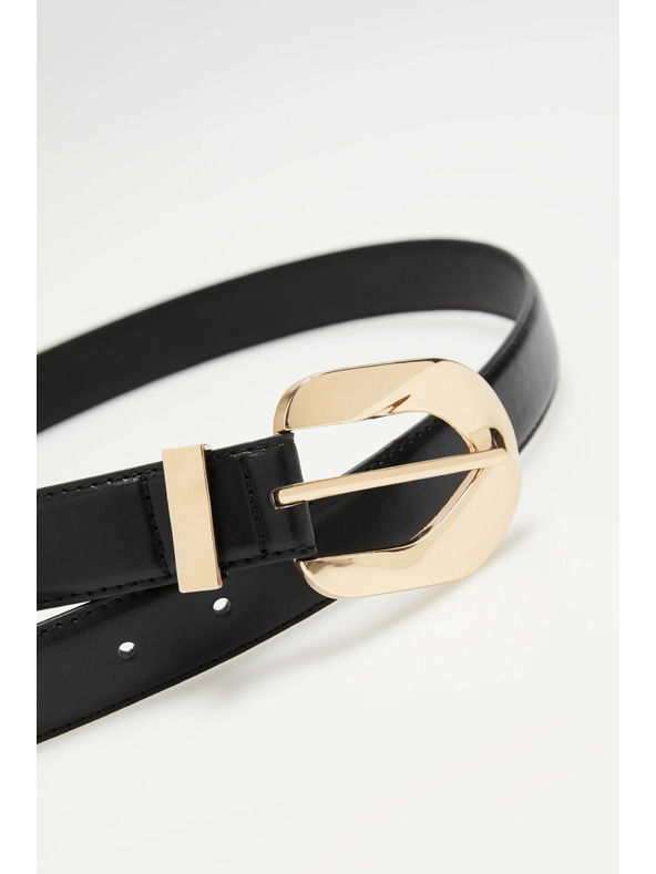 Moodo Črn pas z zlato sponko Moodo