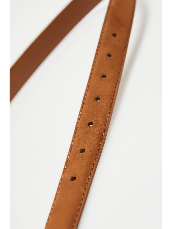 Moodo Rjav ženski pas z zlatimi detajli Moodo