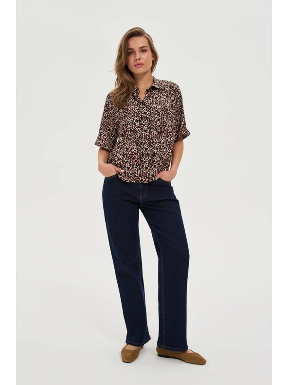 Moodo Temno modre kavbojke z pasom Moodo