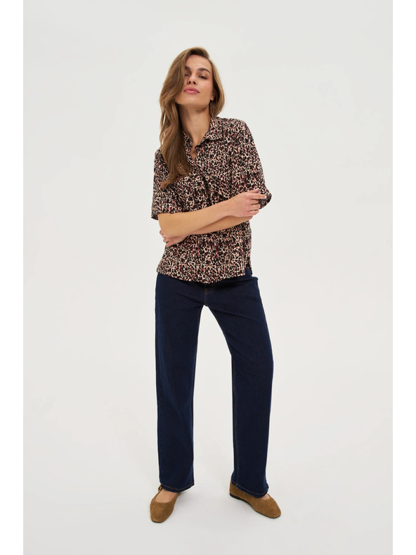 Moodo Temno modre kavbojke z pasom Moodo