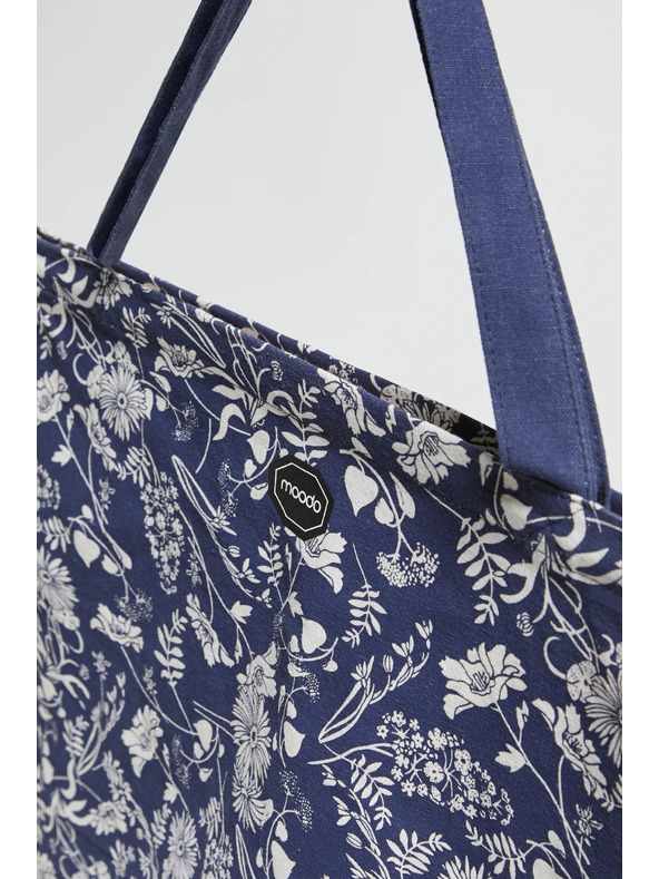 Moodo Modra cvetlična torba iz bombaža Moodo