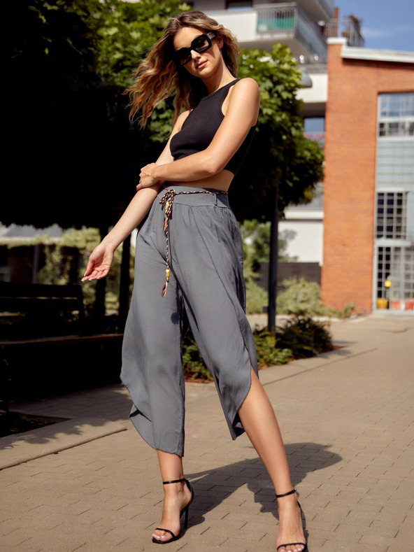 Edoti Ženske hlače culotte - sive EDOTI