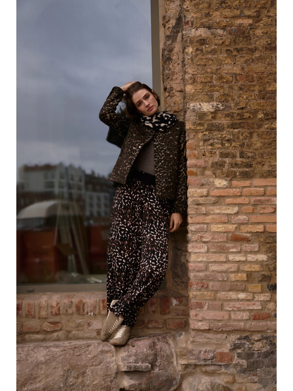 Moodo Ženske leopardje hlače Moodo - rjave