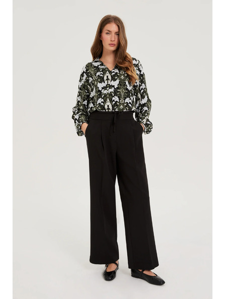 Moodo Črne ohlapne hlače Moodo