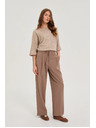 Moodo Svetlo rjave ohlapne hlače Moodo