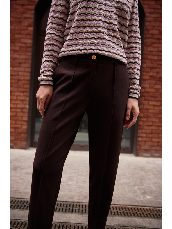 Moodo Rjave skrajšane hlače Moodo