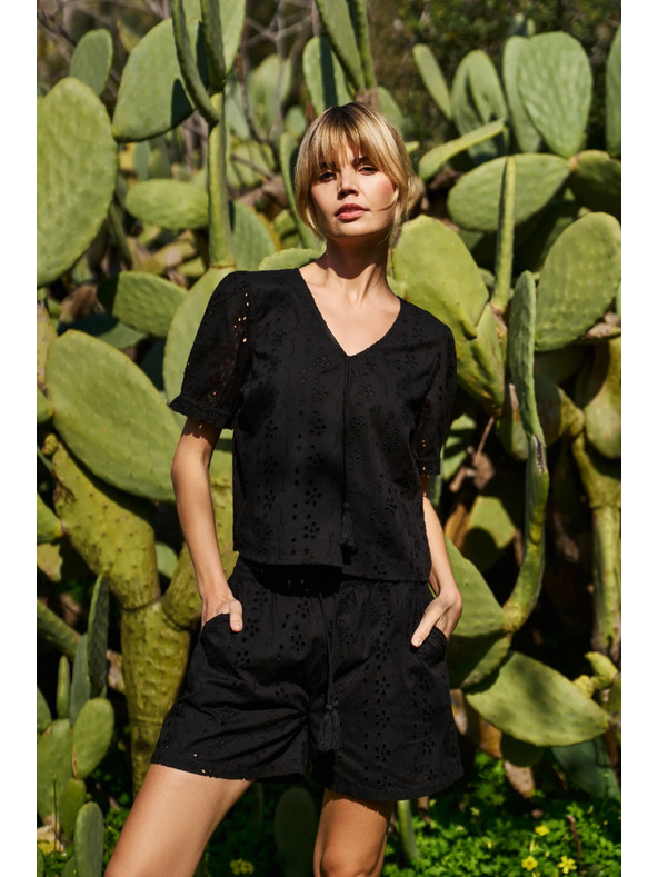 Moodo Črna ženska srajca madeira