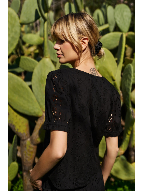 Moodo Črna ženska srajca madeira