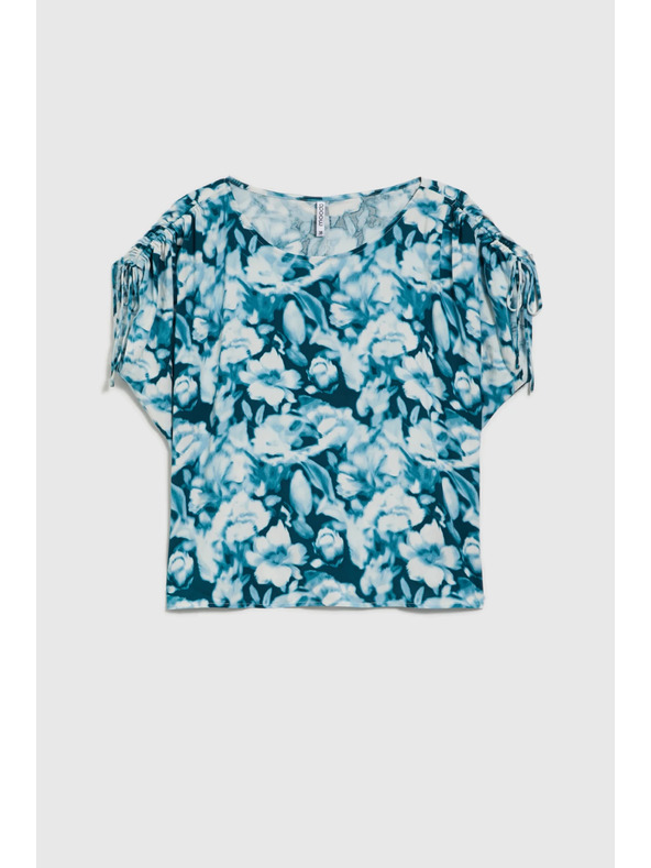 Moodo Modro-zelena vzorčasta ženska srajca