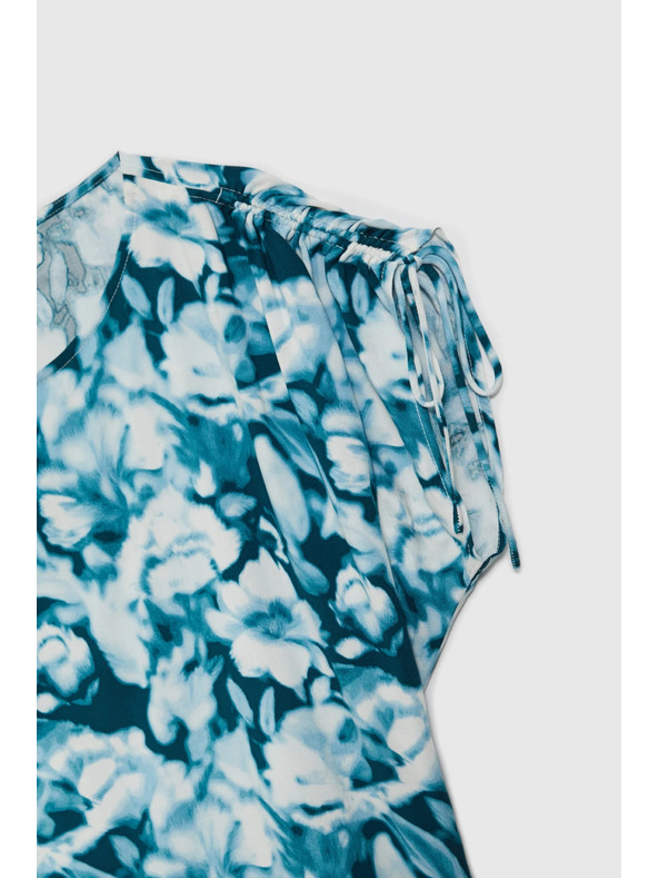 Moodo Modro-zelena vzorčasta ženska srajca