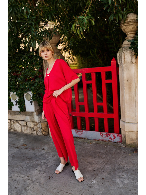 Moodo Rdeča ohlapna bluza