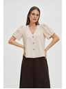 Moodo Bež ženska srajca s kratkimi rokavi