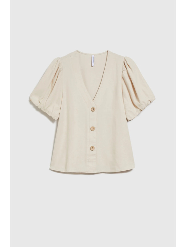 Moodo Bež ženska srajca s kratkimi rokavi