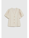 Moodo Bež ženska srajca s kratkimi rokavi