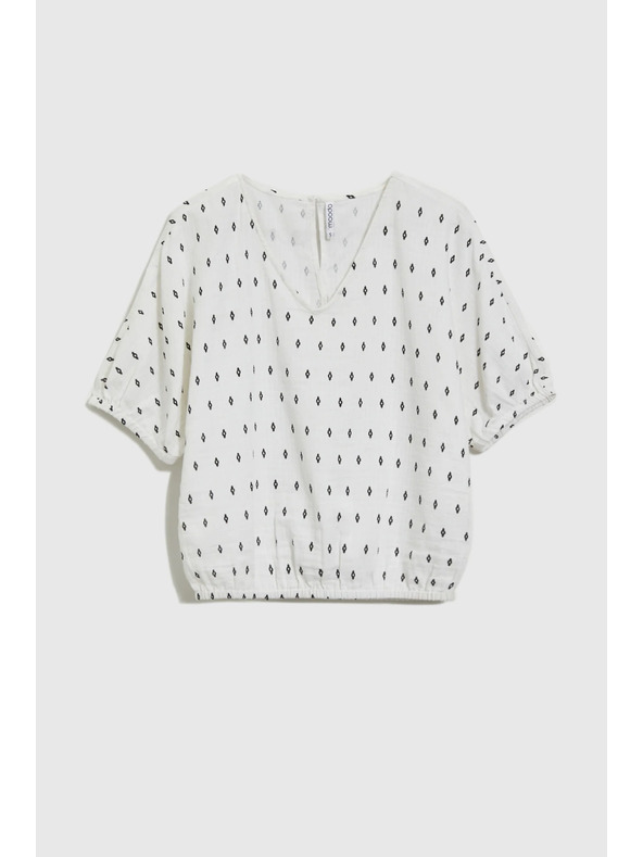 Moodo Bela vzorčasta bluza