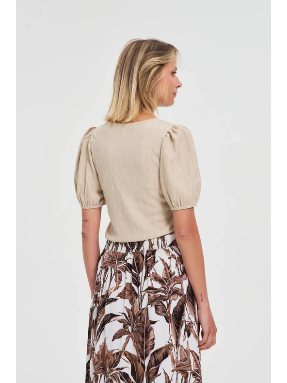 Moodo Ženska majica Moodo – svetlo bež