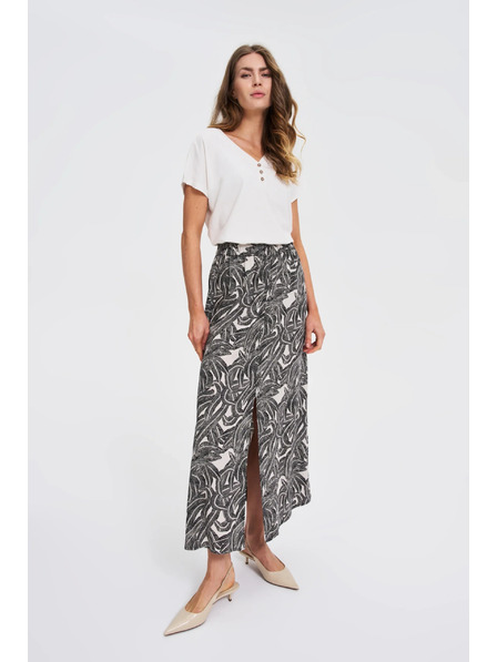 Moodo Bela bluza z okrasnimi gumbi