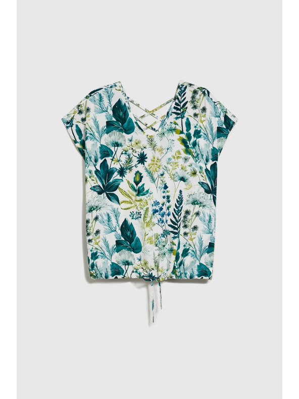 Moodo Cvetlični top z V-izrezom